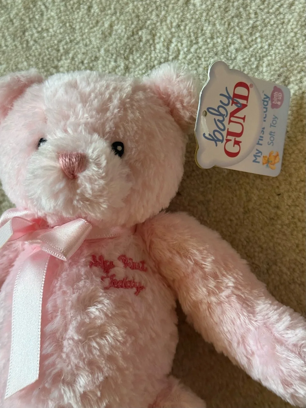 Pink Plush Elephant and Bear Set - Soft Cuddly Kids Toys